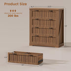 SEDETA Farmhouse 4 Drawer File Cabinet, Filing Cabinet for Home Office, Wood Office File Cabinets for Letter/Legal/A4 Size, File Cabinet Organizer with Printer Stand for Study Room, Living Room, Brown