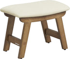 SONGMICS Foot Stool Ottoman, Padded Foot Rest Under Desk with Solid Wood Frame, Removable Cover, for Living Room, 9.8 x 15.4 x 11.8 Inches, Summer Sand and Brown ULSF052LF01