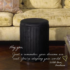 Boahaus Modern Black Suede Vanity Stool with Hidden Storage, Soft Cushioned Seat & Footrest Ottoman for Bedroom, Makeup Vanity, or Living Room – 17” Height
