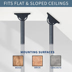 VIVO Black TV Ceiling Mount for 37 to 90 inch Screens, MOUNT-VC90-10 | Full Swivel, Telescoping Height Adjustment, 10ft Extension Pole, Fits Pitched/Vaulted Roof, Max VESA 800x400mm, Holds 110 lbs