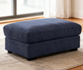 asunflower Ottoman for Living Room Navy Blue 45.8" x 28.7" Large Rectangle Ottoman Foot Rest Plush Chenille Upholstery Oversized Ottomans Bench with Wooden Legs for Sofa Couch