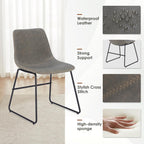 Soohow Mid-Century Modern Dining Chairs Set of 4, Faux Leather Upholstered Kitchen Chairs with Metal Legs, Comfortable Dining Room Chairs for Home