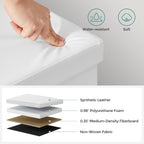 SONGMICS 43.3 Inches Folding Storage Ottoman Bench with Flipping Lid | Storage Chest Footrest Padded Seat, Iron Frame Support, Cloud White and Ink Black, MINOTA Collection ULSF75WT