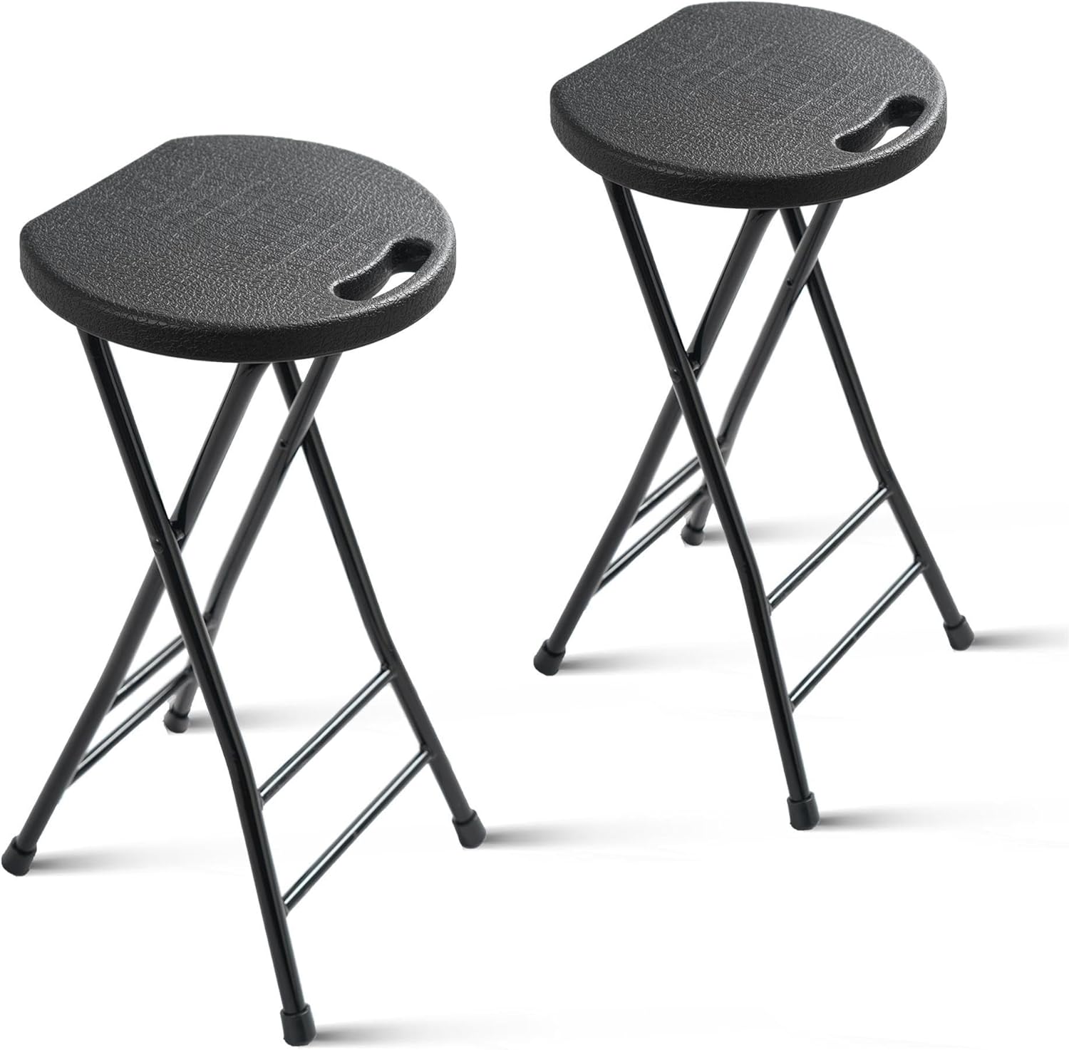 COOZMENT 24-Inch Folding Stool with Handle, Folding Bar Stool with Non-Slip Feet,Folding Chair,Indoor and Outdoor Foldable Stool for Adults,500 lbs Capacity,Kitchen,Game Room(13"×11.5"×24")