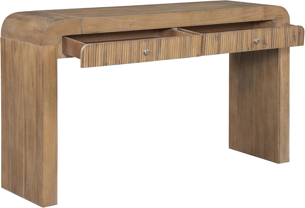 Console Table, 54.3" Wood Couch Table with Drawers, Farmhouse Entryway Table for Entrance, Hallway, Living Room, Easy Assmebly, Natural