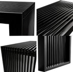 APRTAT Bamboo Dining Bench Indoor Small Benches Entryway Shoe Rack Benchs,Outdoor Modern Wood Benches 17 Inch Bamboo Bench for Living Room Hallway Bedroom Bathroom Black Small
