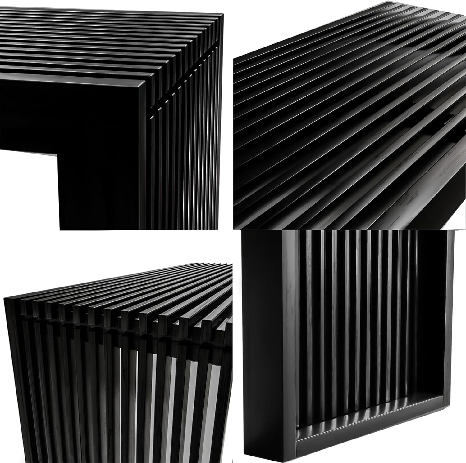 APRTAT Bamboo Dining Bench Indoor Small Benches Entryway Shoe Rack Benchs,Outdoor Modern Wood Benches 17 Inch Bamboo Bench for Living Room Hallway Bedroom Bathroom Black Small