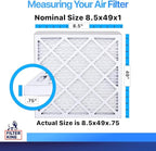 Filter King 8.5x49x1 Air Filter | 4-PACK | MERV 8 HVAC Pleated A/C Furnace Filters | MADE IN USA | Actual Size: 8.5 x 49 x .75"