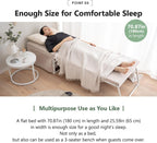 EMOOR Multifunctional Stool SHELT Transformable to Bed (Ivory), Foldable Collapsible High-Density Urethane Foam Temporary Guest Bed Bench