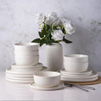 AmorArc Stoneware Dinnerware Sets for 6,Reactive Ceramic Plates and Bowls Set,Highly Chip and Crack Resistant | Dishwasher & Microwave Safe | Round Dishes Set Service for 6 (18pc)