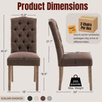 Tufted Upholstered Parsons Dining Chair Set Fabric Diner Accent Stylish Modern Kitchen Living Room with Button Sturdy Solid Wood Legs, 4-Pack
