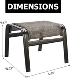 Outdoor Ottomans for Patio Footrest Metal Chairs Patio Footstools Furniture Outside Stools Small Seat Set of 2 Brown, 2 Pack-brown, 22''*20''*17''