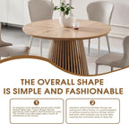 47.24'' Round Dining Table Wooden Circle Kitchen Dinner Table for Dining Room Living Room, Easy Assembly, Wood