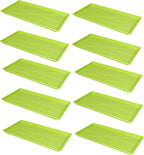 SUNPACK 10" x 20" Heavy Duty Mesh Plastic Seed Starting Tray, Lime Green, 1" (Pack of 10) - Ensures Water Drainage and Aeration, Perfect for Greenhouses or Indoor Gardening