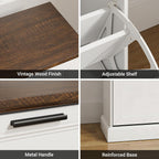 SoBuy Narrow Shoe Bench with Flip Drawers - Slim White Entryway Shoe Storage Bench for Small Spaces, Modern Shoe Cabinet Organizer for Hallway or Foyer, Compact Wooden Shoe Rack, FSR217-WN