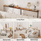 Keelian 78" Narrow Console Sofa Table with Power Outlets & 2 USB Ports | Metal Frame, Perfect for Hallway, Office, and Behind Couch Table - Easy Assembly, 4.9" Extension Cord Included