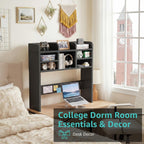 37" Black Desk Hutch Dorm Top Only with Sheves Felt Board for College