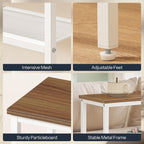 HOOBRO 29.5" Narrow Console Table, 3 Tier Entryway Table with Shelves, Thin Sofa Table, Behind Couch Table, Display Side Table, for Hallway, Entrance, Living Room, Walnut and White WH73XG01