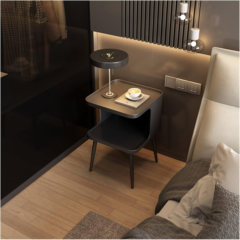 Telephone Table Sofa Side Table Coffee Table Living Room Household Small Table Mini Household Simple Bedroom Bedside Table Bedroom Storage Bedside Cabinet (Color : 1, Si (Brass 40x40x50cm)