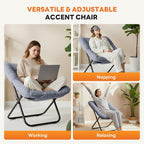Sweetcrispy Comfy Chair for Adults, Foldable Living Room Chair, Soft Faux Fur Lounge for Bedroom Dorm Rooms, Comfortable Reading Chair for Teens, X-Large