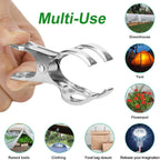 Upgrade Large Garden Clips, Stainless Steel Greenhouse Clamps for 3/4'', 1'', 2'' Pipes, Strong Grip Garden Clamps for Greenhouse Hoop, Heavy Duty Row Cover Clips for Netting, 24PCS