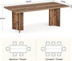 Tribesigns Farmhouse Dining Table for 4 to 6 People, 63-inch Rectangle Wooden Kitchen Table with Large Tabletop and Heavy Duty Legs for Dining Room,Kitchen, Distressed Brown