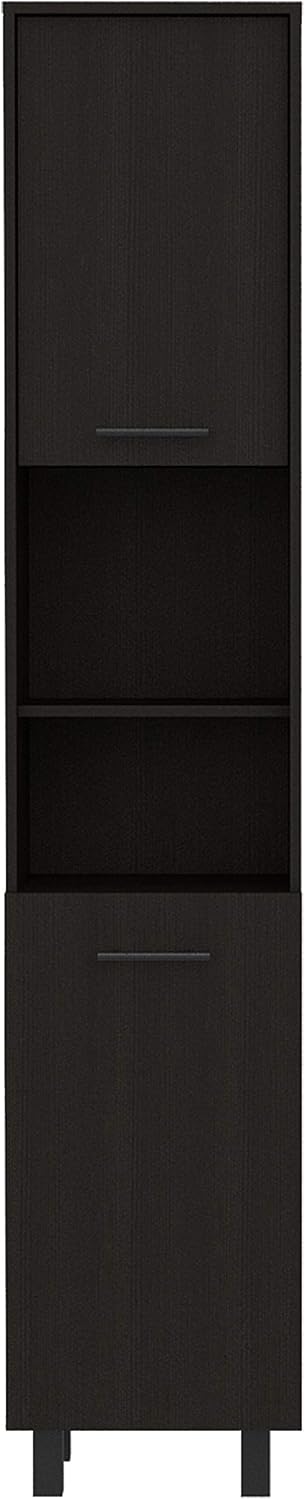78 Inch Tall Black Pantry Cabinets, 3 Shelves, 2 Doors, Home Storage Organization for Kitchen, Living Room