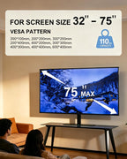 Universal Motorized TV Mount with Remote - Motorized TV Stand with Tempered Glass Base, TV Lift for Desktop and Floor