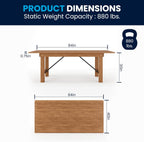 Flash Furniture Hercules Series 7' x 40" Rustic Solid Pine Folding Dining Table, Rectangular Antique Farmhouse Dining and Event Extension Table