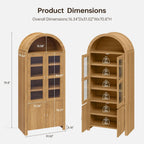 71" Tall Arched Kitchen Pantry, Modern Farmhouse Kitchens Storage Cabinets, Versatile Cupboard for Kitchen, Dining Room, Wood, 1 Pc