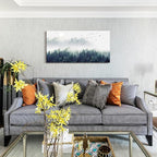 Landscape painting wall decor Canvas Wall Art for Living Room - Misty Forests of Evergreen Coniferous Trees in an Ethereal Landscape - Modern Home Decor Framed Ready to Hang bedroom decoration