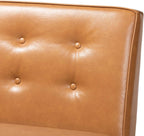 Faux Leather Corner Sofa Bench, Walnut Wood Finish, 2-Piece Dining Set