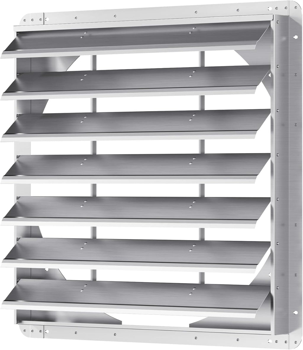 30 Inch Galvanized Shutter Exhaust Louver Vent, Automatic Gravity Shutter Louver Vent for Home Attics, Workshops, Barn, Greenhouse (Motor&Blades are not Included)