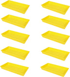 SUNPACK 10" x 20" Heavy Duty Mesh Plastic Seed Starting Tray, Yellow, 2.3" (Pack of 10) - Ensures Water Drainage and Aeration, Perfect for Greenhouses or Indoor Gardening