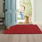 Walensee Indoor Doormat, Front Door Mat for Entrance (20"x32" Red) Machine Washable Entryway Rug, Non Slip Trapper Door Rugs Absorbent Dirt Low Profile Shoes Scraper Inside Floor Mats for Entry