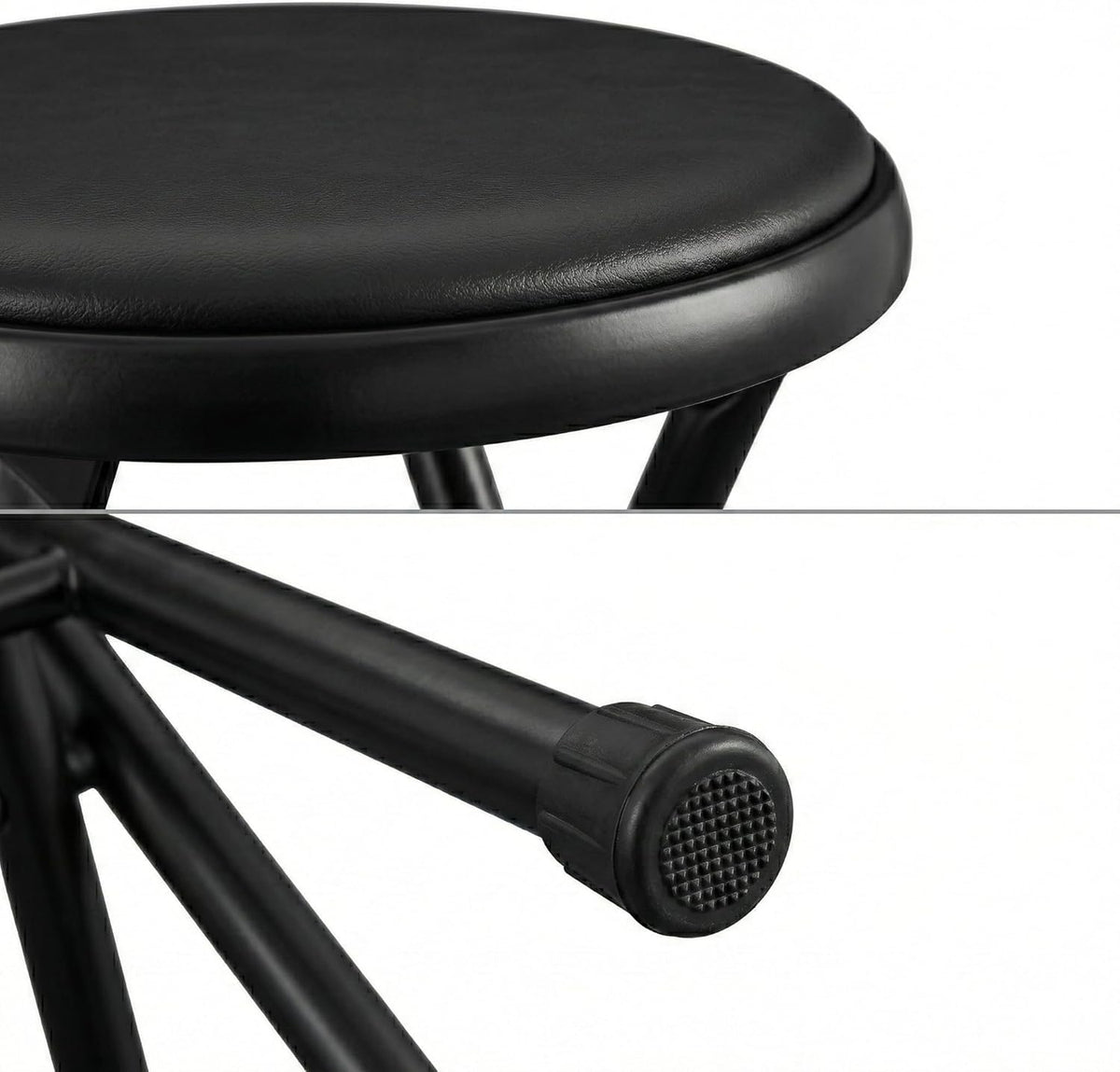 24 Inch Folding Stool Chair, Black Foldable Stool for Adults Portable, Lightweight Collapsible Bar Stool with Padded Seat, Compact Fold Up Stool for Parties, Weddings, Indoor Outdoor Use