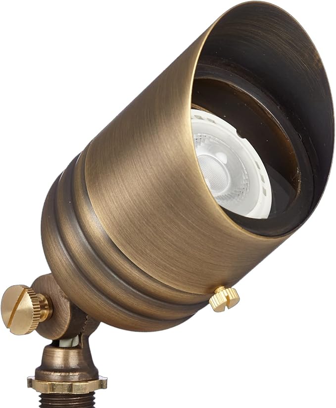 VOLT Fat Boy 12V Brass Outdoor Spotlight (Bronze) for Low Voltage Landscape Lighting of Yard, Lawn, Garden, Patio, Trees & House