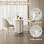 Small Round Dining Table, 30" Circle Kitchen Table with 3 Legs, Modern White Accent Table for Kitchen, Dining Room, Home Office and Living Room