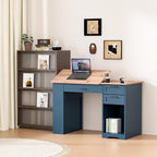 Drafting Table with Storage Cabinet & Drawers, Adjustable Drawing Table with Open Shelves, Craft Art Desk for Artists, Painters, Drawing, Crafting, Reading, Writing, Working (Blue)