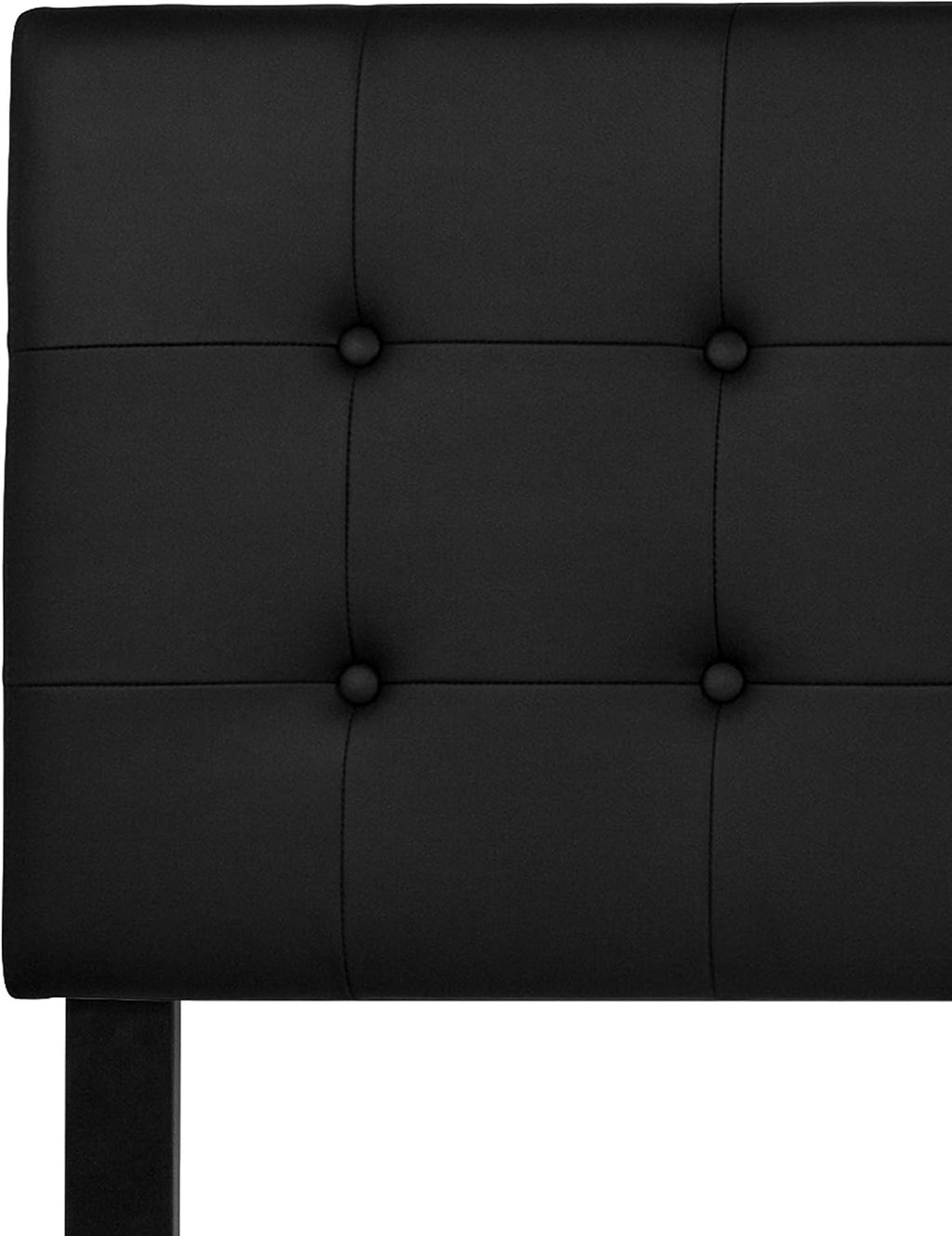 EMMA + OLIVER Black King Button Tufted Headboard