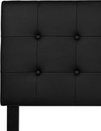EMMA + OLIVER Black King Button Tufted Headboard