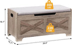 GAOMON Storage Chest, Lift Top Storage Trunk with 2 Safety Hinges, Barn Style Organizer, Wooden Entryway Bench with Seat Cushion, Large Storage Chest for Entryway, Bedroom, Living Room