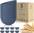 Homienly Unbreakable Cereal Bowl Set 26 OZ, Premium Wheat Straw Bowls Set of 8, Microwave and Dishwasher Safe Bowls, Dessert Bowl for Kitchen, Serving Soup, Unbreakable Oatmeal Bowls(Blue, 26 OZ)