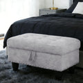 Ottoman with Storage for Living Room, 28.5'' Linen Living Room Ottomans Foot Rest, Upholstered Entryway Bench, End of Bed Storage Bench, Small Ottoman Foot Stool, Tufted Coffee Table, For Bedroom