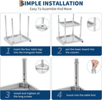 Equipment Grill Stand Table 12x24x30 Inch Stainless Steel NSF Certified 400 Lbs Capacity with Adjustable Legs, 2" Edge Baffle, for Hotel, Home, Commercial Restaurant Kitchen