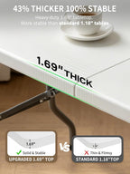 8ft Folding Table, Heavy Duty White Large Portable Foldable Table | Plastic 8 foot folding table seats 8. Rectangular with carrying handle. Indoor outdoor camping, picnic, party and banquet