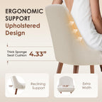 MALOL Dining Room Chair Set of 6, Upholstered Kitchen Chairs with Wood Legs, High-Back Padded Dining Chairs for Dining Room/Restaurant/Cafe, Beige