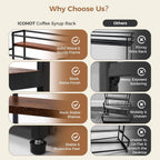 Coffee Syrup Rack Organizer, 3 Tier 12 Bottles Holder Stand for Coffee Bar | Coffee Syrup Liquor Bottle Display Shelf Bar Shelf Stand Countertop Rack for Syrup, Wine, Spice
