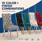 Upholstered Dining Chairs Set of 6, Velvet Wingback Chair with Ring Pull | Kitchen Chairs, Dining Room Chairs, Modern Dining Chair, Dinning Seat, Sillas de Comedor, Taupe Velvet, Gold Tube Legs