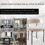 Riknuxi Boucle Dining Chairs Set of 4, Upholstered Dining Room Chairs Beige | Modern Kitchen Chairs with Curved Back, 4" Upholstery, Metal Legs, Easy Clean, for Dining Room/Restaurant/Kitchen